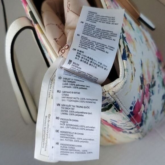 Aldo Floral Shoulder Bag Handbag Purse Satchel Vegan Leather WOMEN'S WOMAN'S - Picture 10 of 16